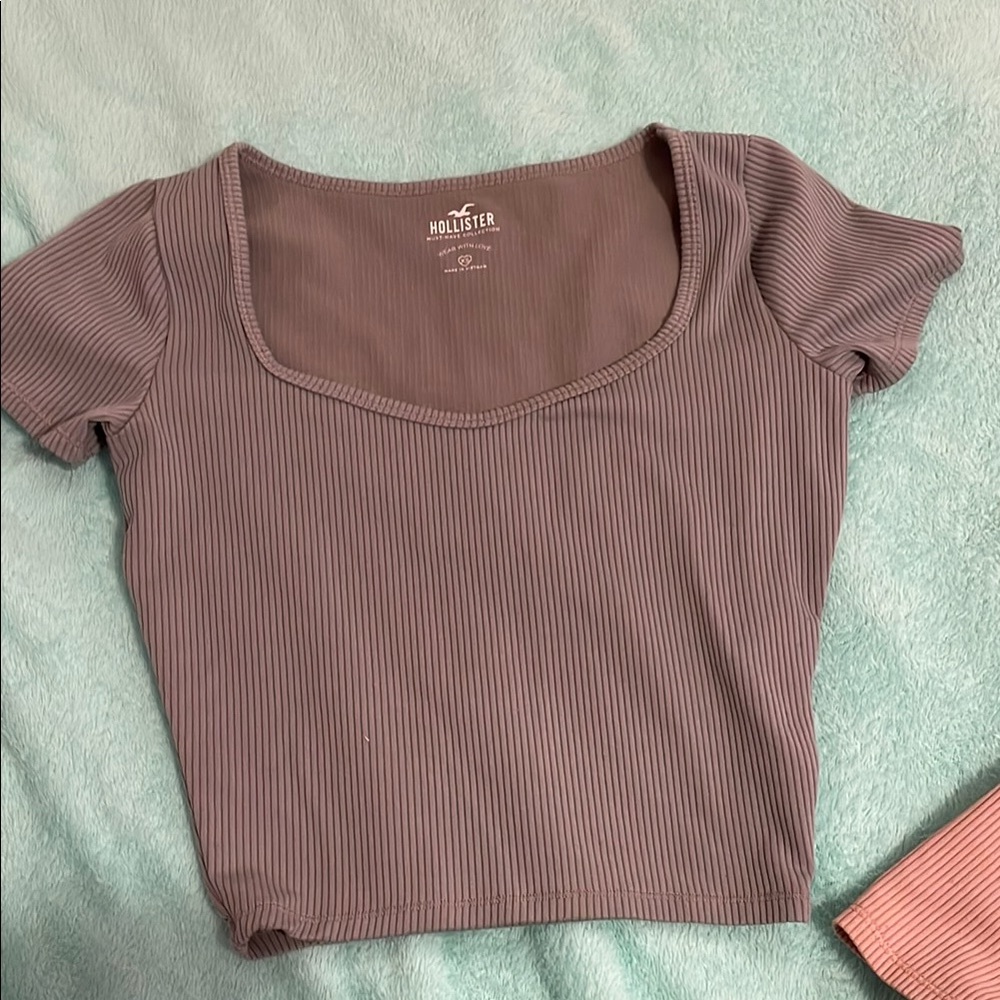 Hollister Women's Ribbed Brown Top